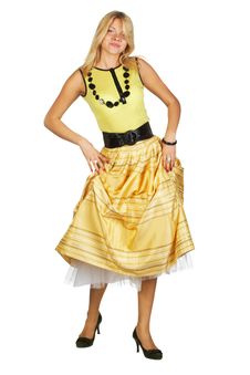 Dressing In The Skirt Royalty Free Stock Image