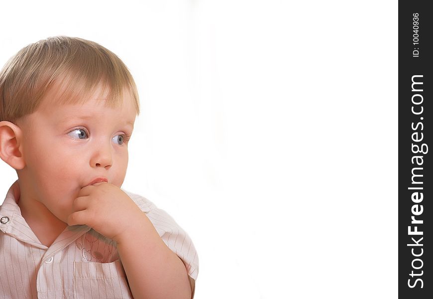 Portrait of the blond little boy on a background. Portrait of the blond little boy on a background