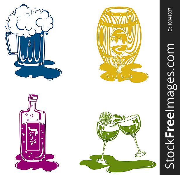 drink icon set.created by Adove Illustrator cs.