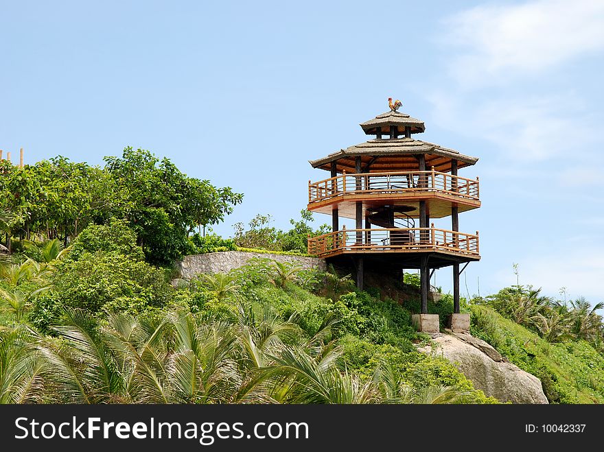 A viewing platform has been built on a hill