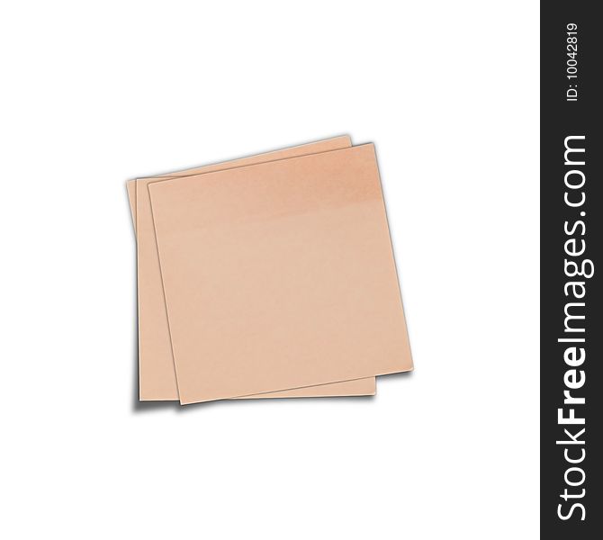 Note paper isolated in white background