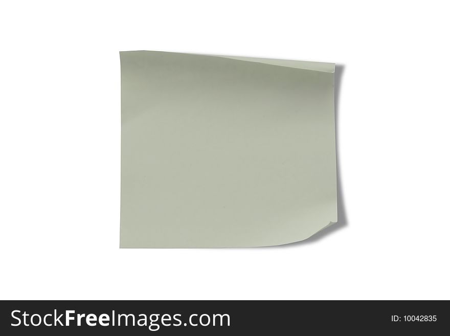 Note paper isolated in white background