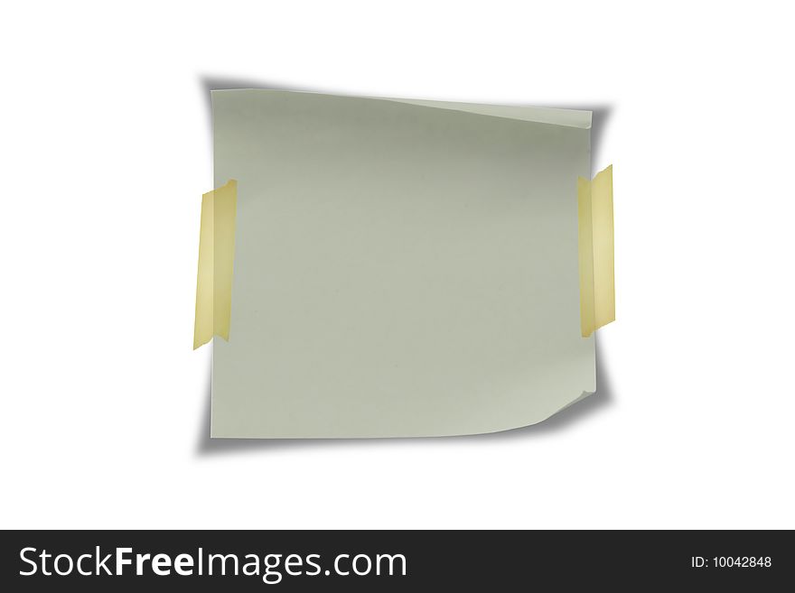 Note paper isolated in white background