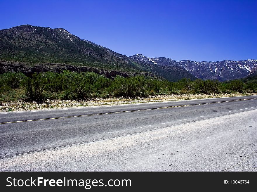 Empry freeway among the mountains in america. Empry freeway among the mountains in america