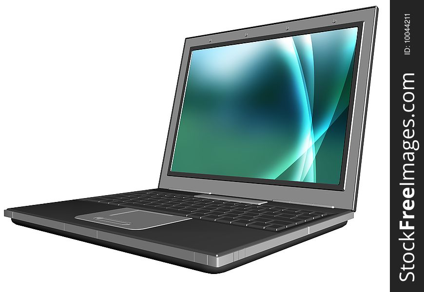 Blank laptop  3d isolated on a white background