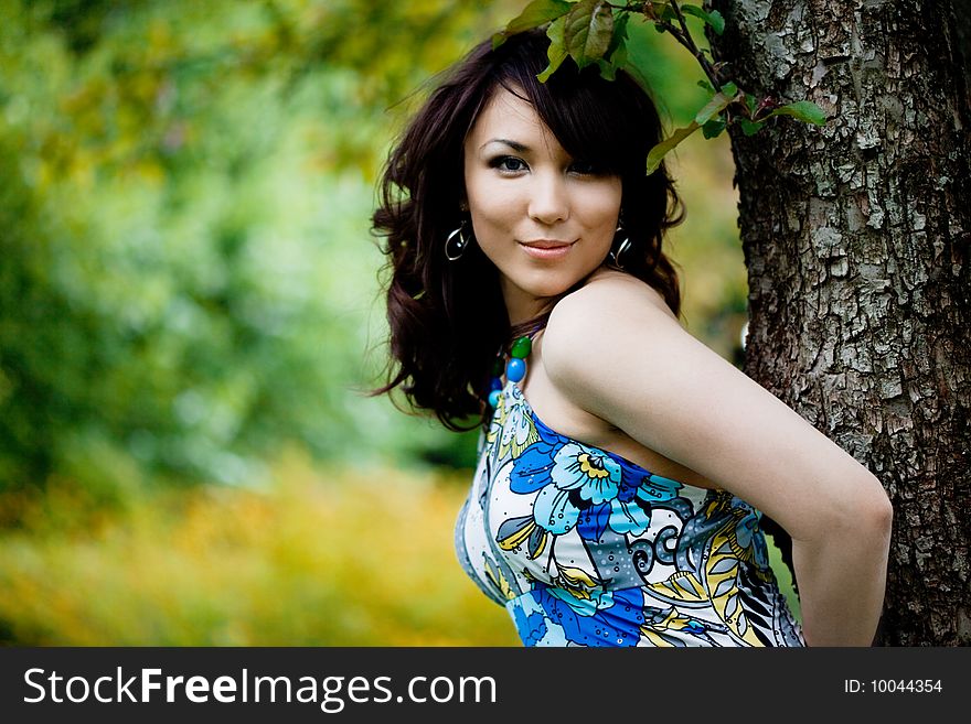 Beautiful girl in a forest