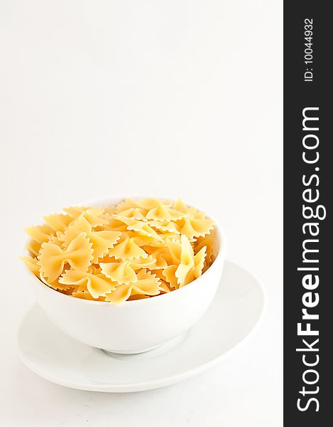 A bowl of farfalle uncooked