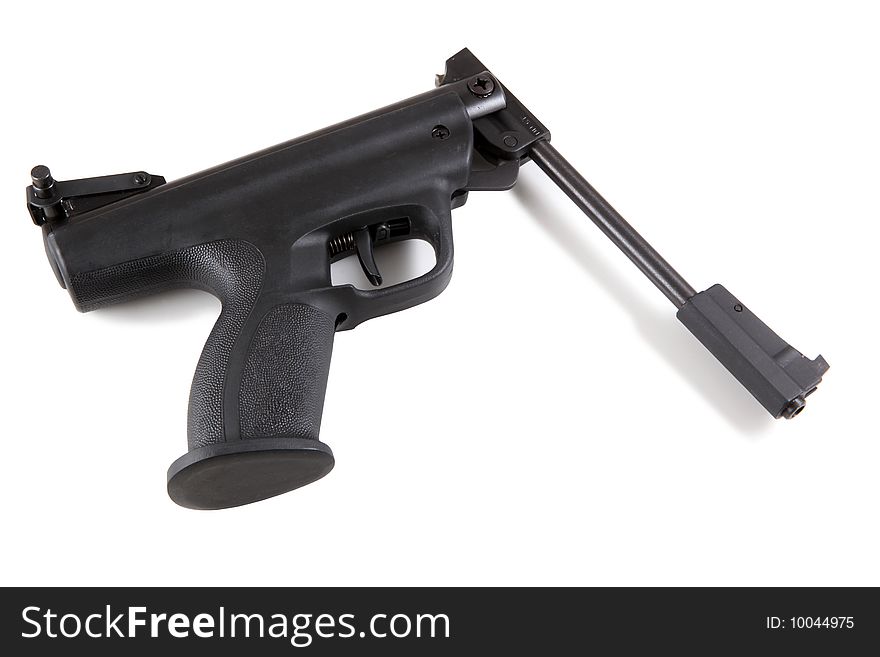 Sport black gun isolated on white. Sport black gun isolated on white