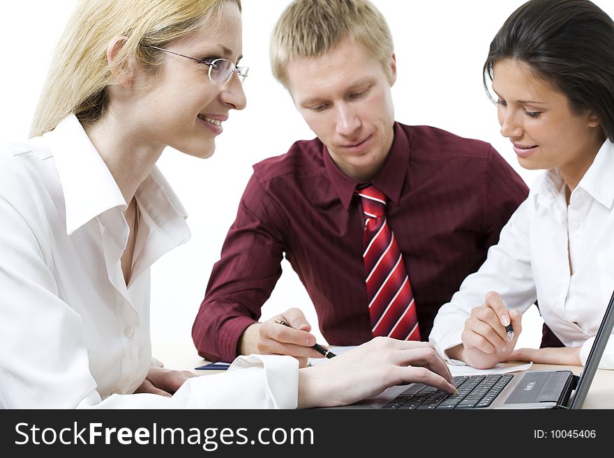 Modern young people at a business meeting. Modern young people at a business meeting