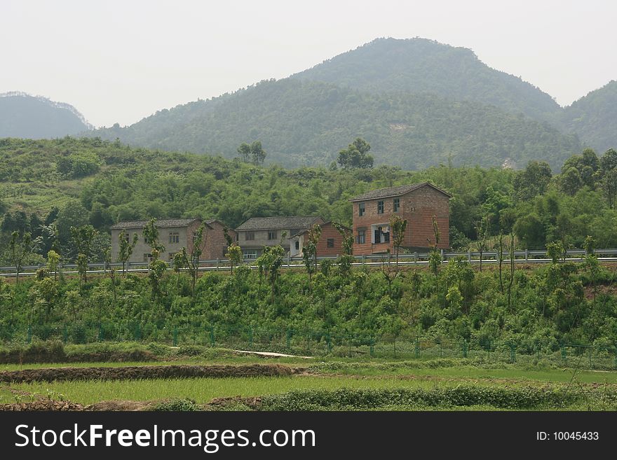 These are some house at the foot of mount. Jinyun chongqing,China