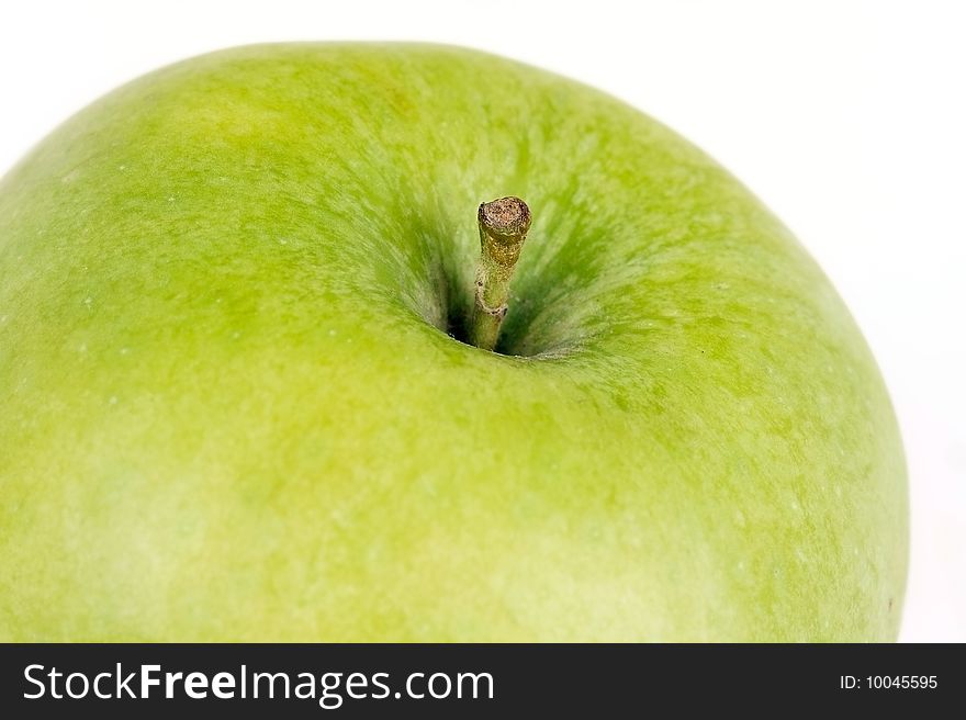 Closedup green apple isolated on white background. Closedup green apple isolated on white background