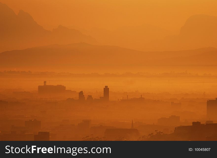 Sunrise over Cape Town, South Africa. Sunrise over Cape Town, South Africa.