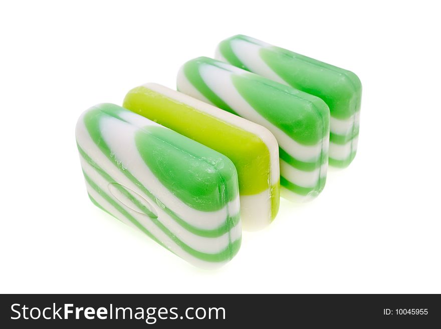 Pieces of soap are isolated on a white background. Pieces of soap are isolated on a white background