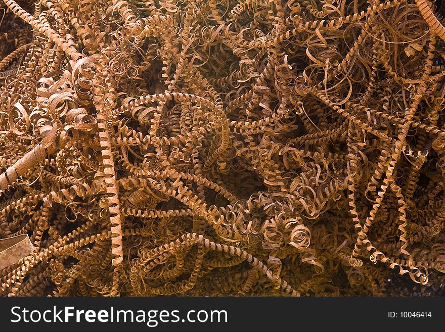 Pattern consisting of a plenty of a rusty shaving