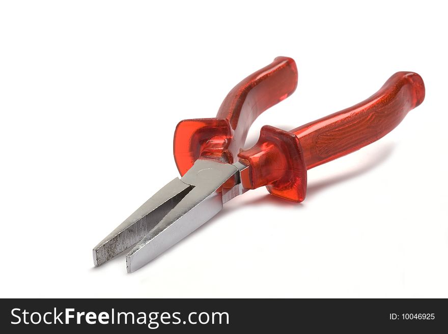 Flat nose pliers with orange handles