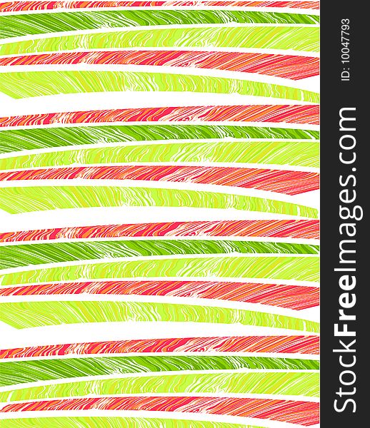 Pattern from red and green strips on a white background