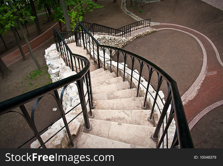 Stairs in Tsaritsyno park in Moscow, Russia