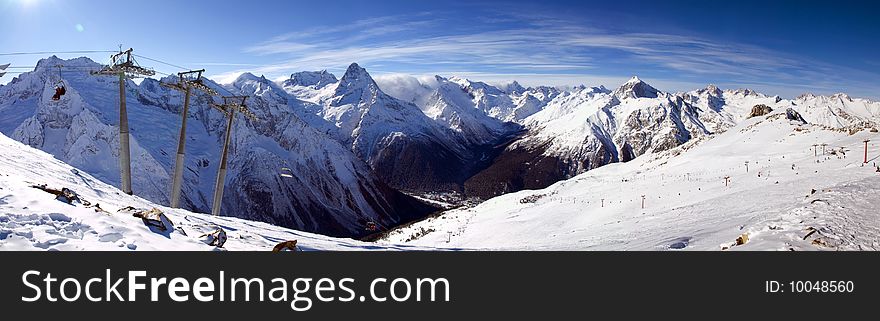 Panorama of the Dombay valley