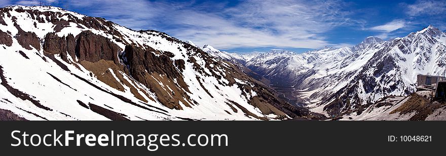 Panorama of winter caucasus mountains. Panorama of winter caucasus mountains
