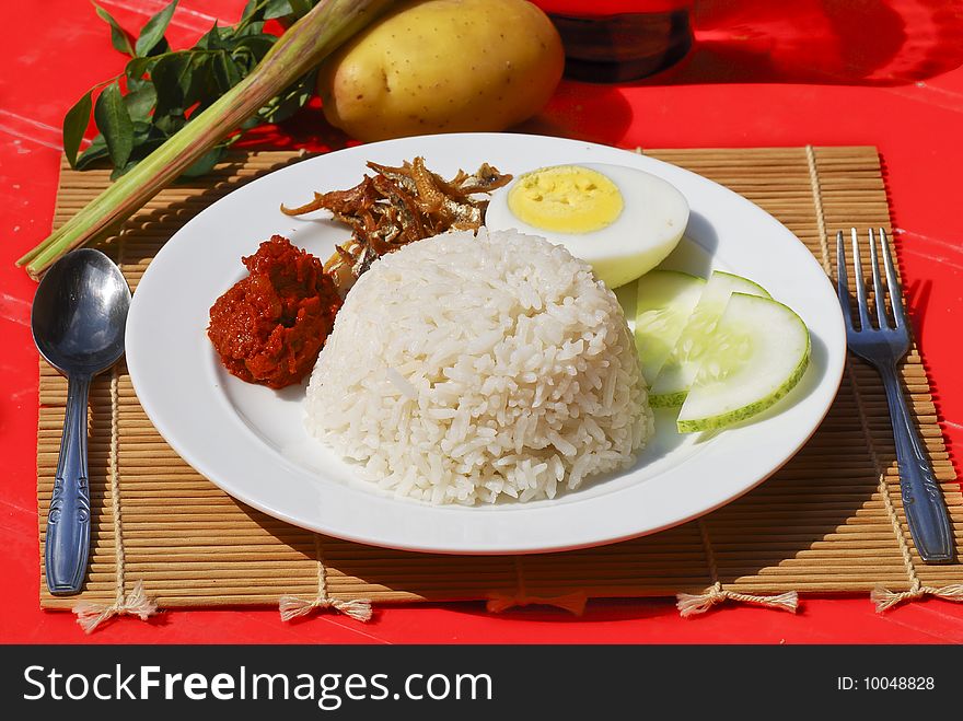 Asian Traditional Cuisine Coconut Milk Rice. Asian Traditional Cuisine Coconut Milk Rice