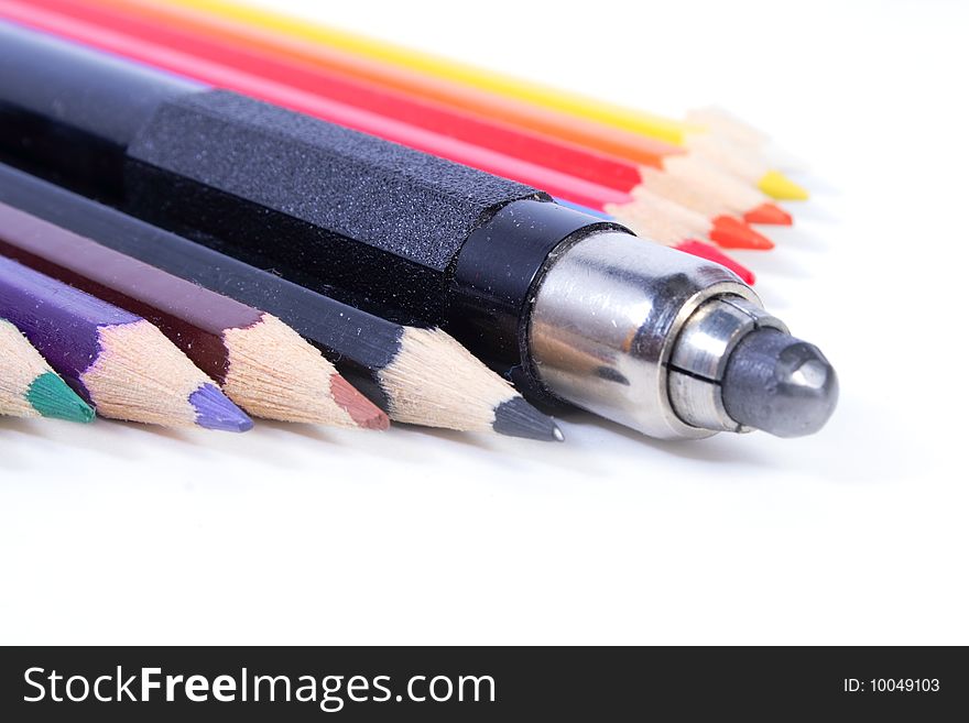 Wooden pencils kit and mechanical among them as leader in new technology