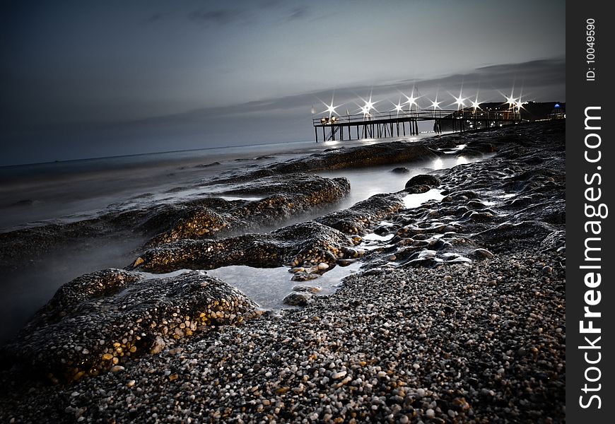 Stony coast of Mediterranean sea. Stony coast of Mediterranean sea