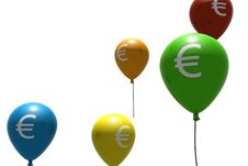 Balloons With Euro Symbol Royalty Free Stock Photo