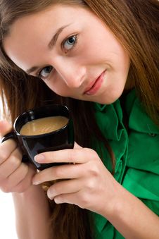 Woman With Coffee Cup Royalty Free Stock Image Woman With Coffee Cup Royalty Free Stock Image