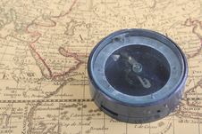 Compass And Map 02 Royalty Free Stock Image Compass And Map 02 Royalty Free Stock Image