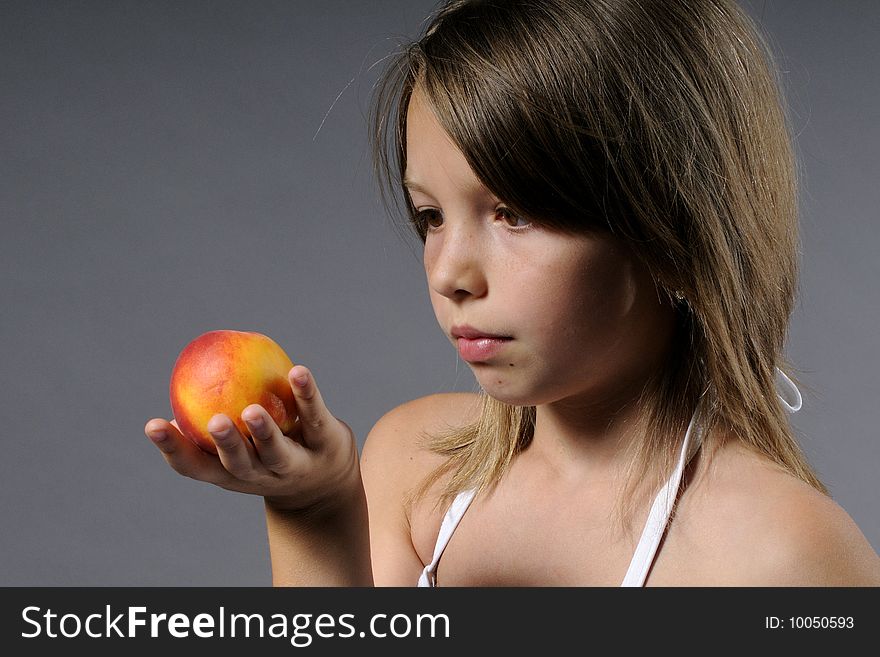 Girl with peach