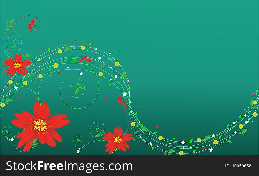 High quality green floral background