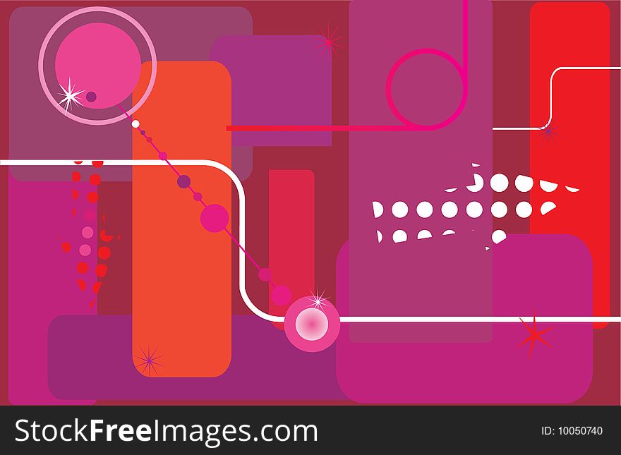 It is red a lilac background. Vector illustration