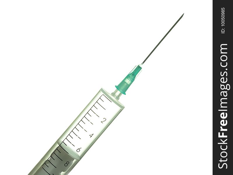 Medical Syringe On  White Background (isolated).