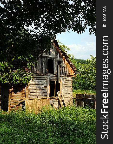 Old Hut In Country Landscape