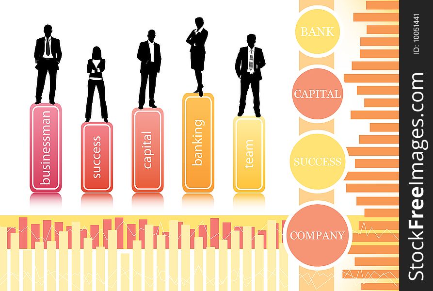 Vector illustration of business people ... world biz