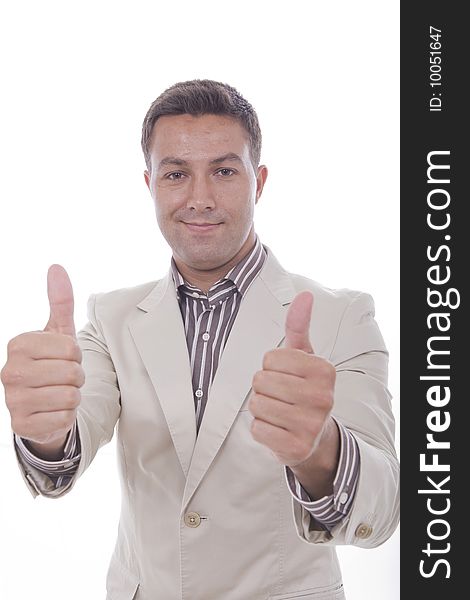 Man making positive sign