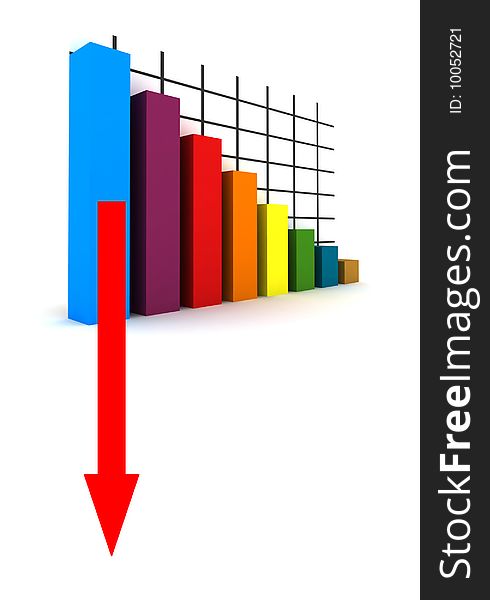 Crisis in the money market/business market - isolated diagram