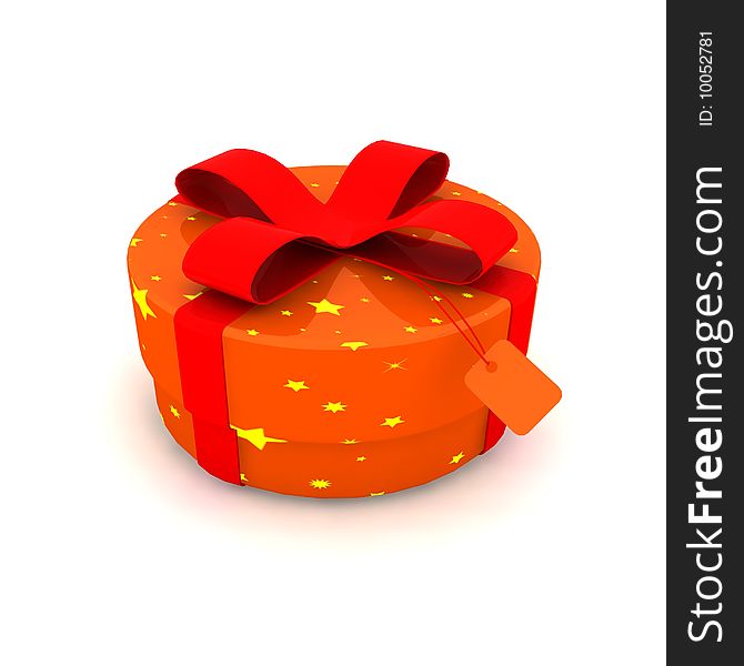 Gift box - 3d isolated illustration (wedding / christmas / valentine's day). Gift box - 3d isolated illustration (wedding / christmas / valentine's day)