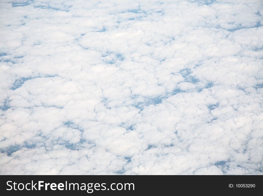 Veiw of clouds from airplane