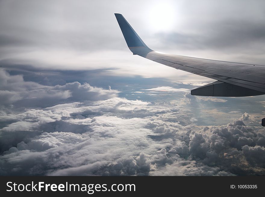 Clouds white blue high atmosphere air flight weather. Clouds white blue high atmosphere air flight weather