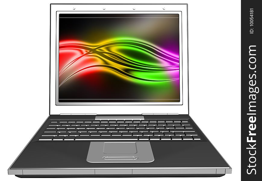 Blank laptop 3d isolated on a white background