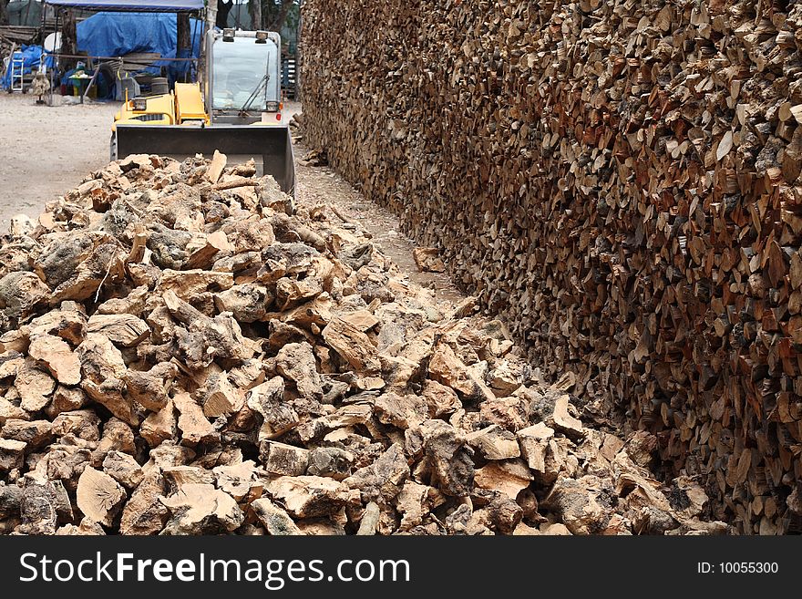 A storage area for firewood. A storage area for firewood