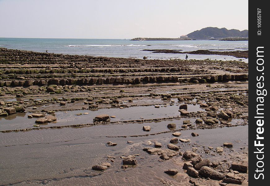 Ogre's Washboard rock formations at Aoshima, a small island near Miyazaki, Japan