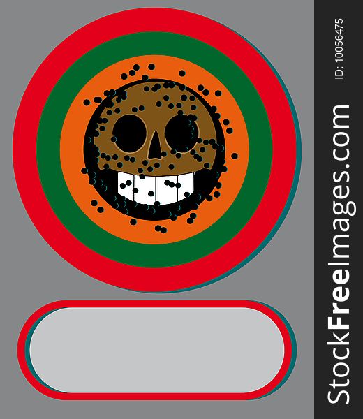 Target with illustration skull plus box text. Target with illustration skull plus box text