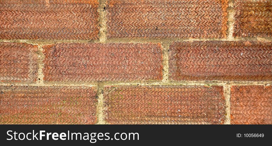 A orange/brown brick wall
