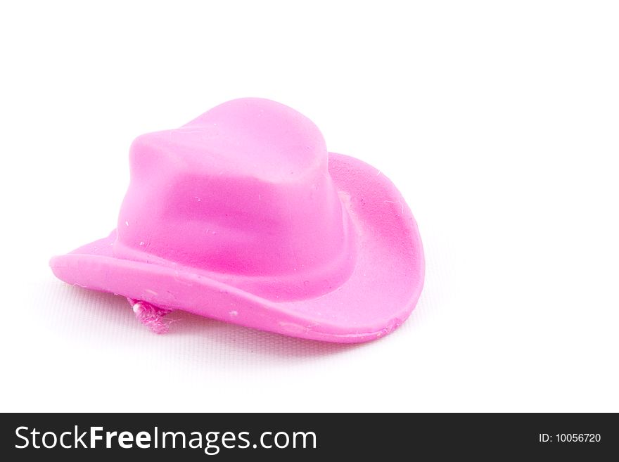 Pink  Cowboy Hat Isolated On White