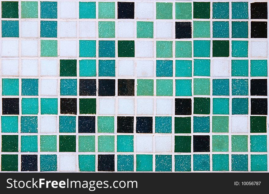 Tile mosaic in the green-tone