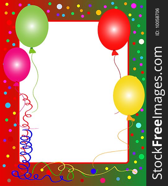 Illustration of a colorful party background with balloons