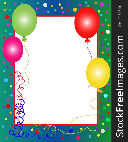 Illustration of a colorful party background with balloons