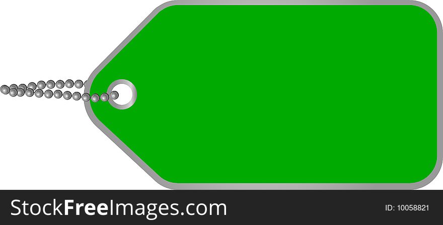 Illustration of a blank green cardboard tag
